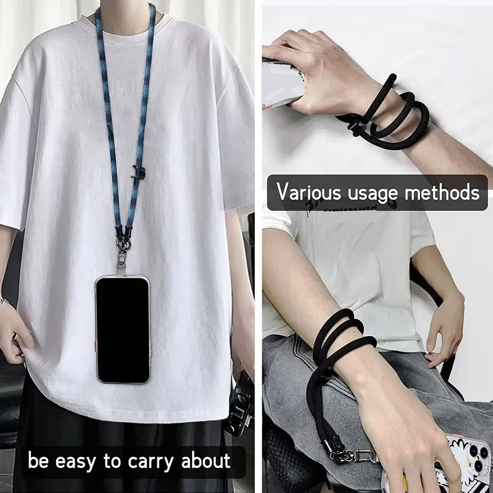 Phone Lanyard Adjustable 10mm Diameter Outdoor Universal Case Crossbody Shoulder Card Neck Cord Clip Hang Anti-lost Wrist Strap
