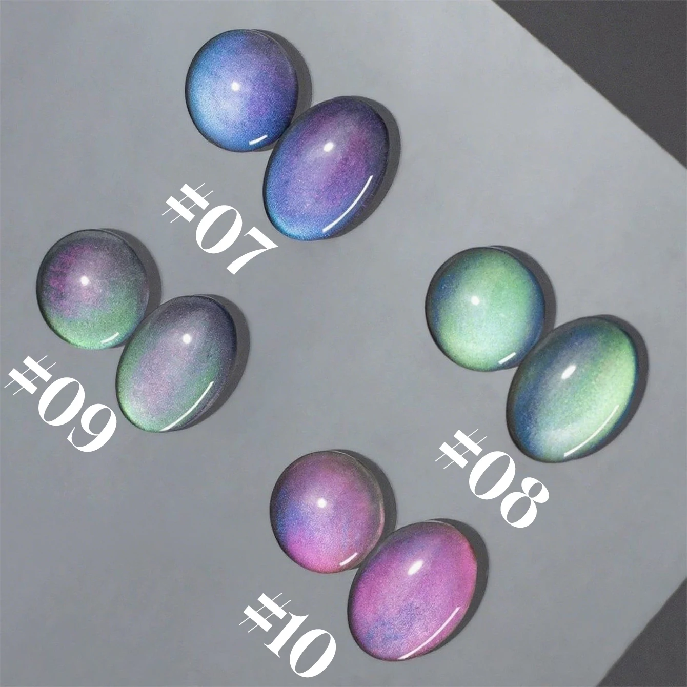 MN 12 مللي 1-10 قطعة أظافر عيد الميلاد 2025 أورورا القط العين هلام طلاء الأظافر مسمار الفن صالون استخدام الخرز الزجاجي الشعبي كريستال الأخضر الأظافر