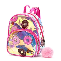 Cartoon Donut Laser Kids School Bag Jelly Children Backpacks Waterproof Cute Backpack Children Kids Fashion PVC School Bag Purse