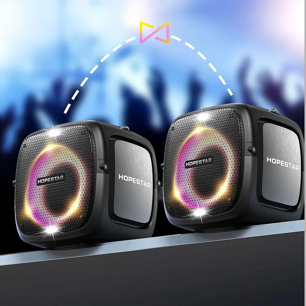 HOPESTAR Party One 80W High Power Bluetooth speaker With stand Wireless Microphone Karaoke Stereo Subwoofer mp3 player Music box