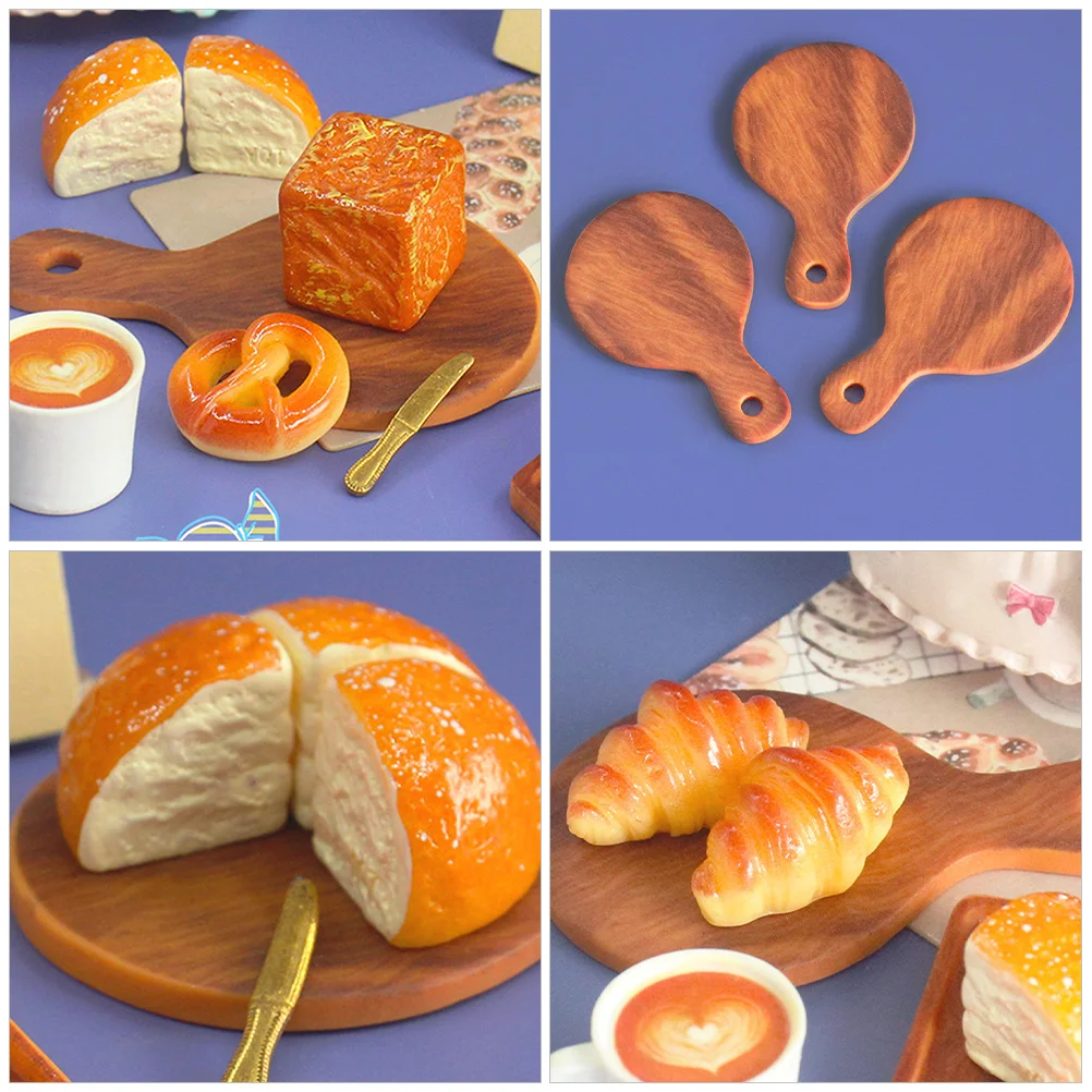 10 stuks realistische houten textuur ronde plank miniatuur voor micro scène keuken installatie DIY Diorama decoratie foto prop gebruik