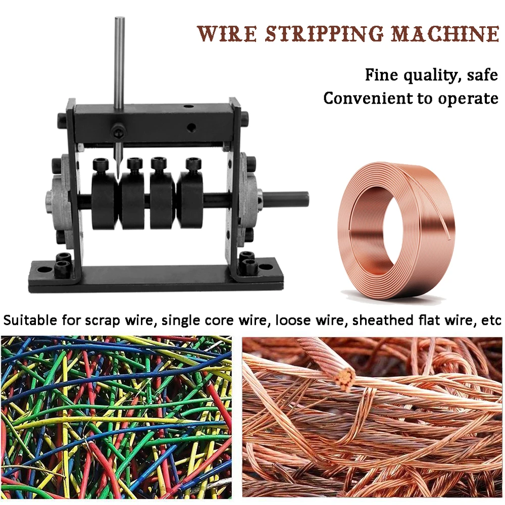 Manual Portable Wire Stripping Machine Scrap Cable Peeling Machines Stripper for 1-30mm Hand Tool Can Connect Hand Drill