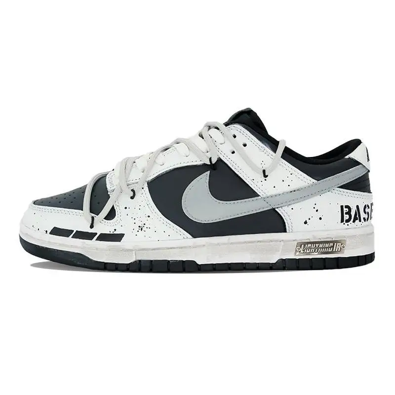 【Customize】Nike Dunk Skateboarding Shoes Men Low-top Black/white/gray Sneakers shoes DJ6188-002