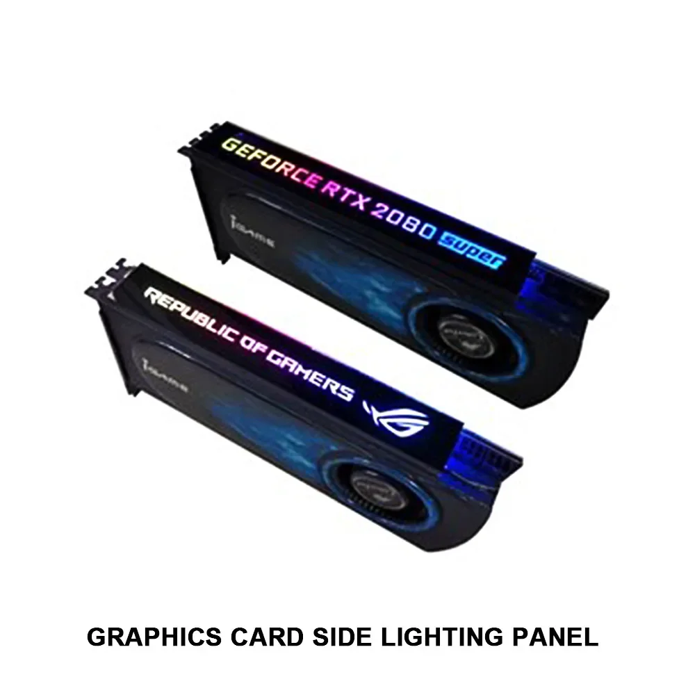 Customize ARGB VGA Side Lighting Panel 5V 3PIN/12V4PIN Graphics Card Decorative Lightboard RGB AURA SYNC MOD GPU Plate