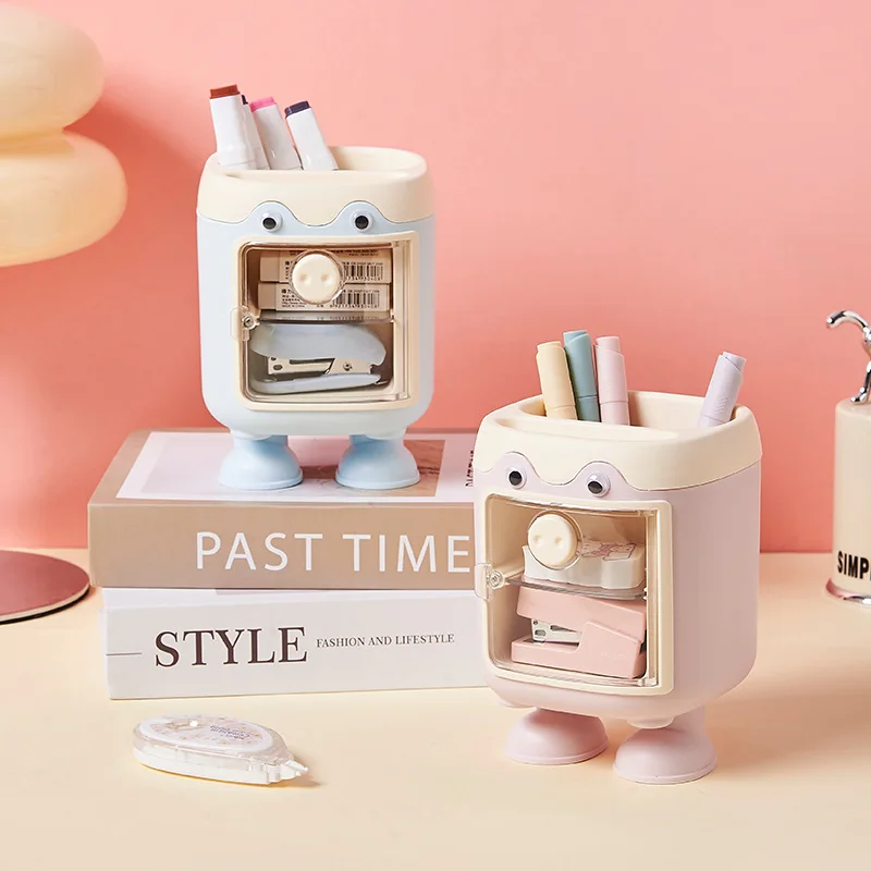 

Cartoon Creative Pen Holder Cute Multi Grid Pencil Bag Nordic Pen Holder Back To School Pencil Case Student Office Stationery