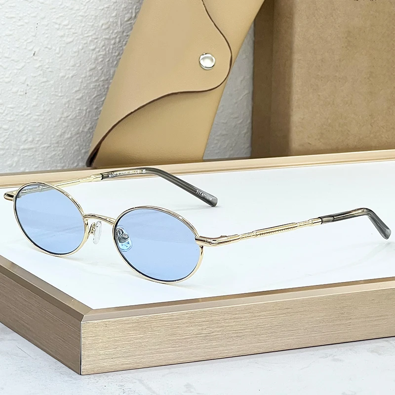 

2006ST Alloy Oval Small Face Sunglasses for Men and Women High Quality Brand Designer UV400 Outdoor Thin Frame Retro Eyeglasses