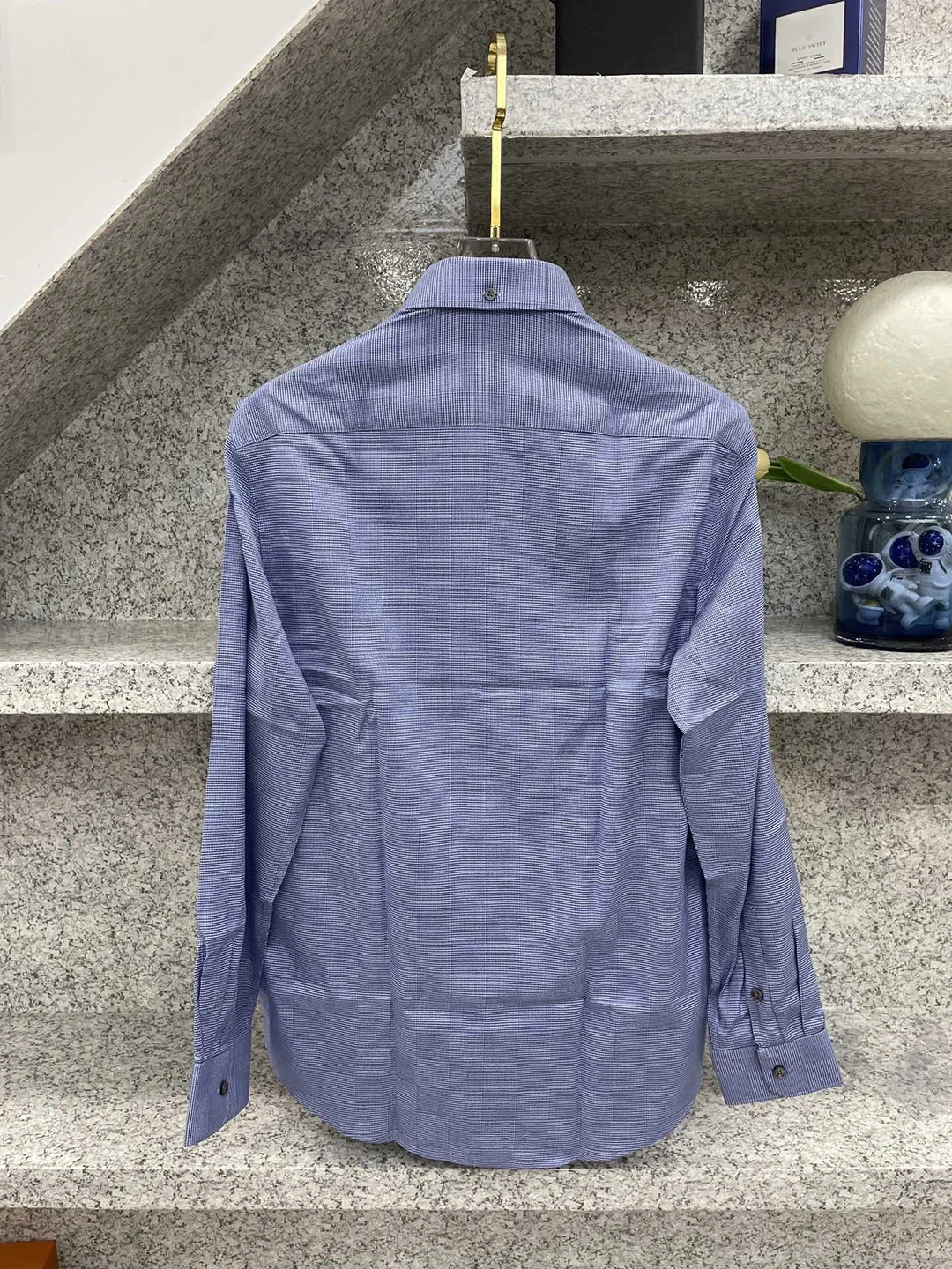 BLLIYOSS Camisa de algodón con cuentas de seda para hombre 2024 nuevo FW informal de negocios de alta calidad con mangas Old Money diseño de cuello sencillo