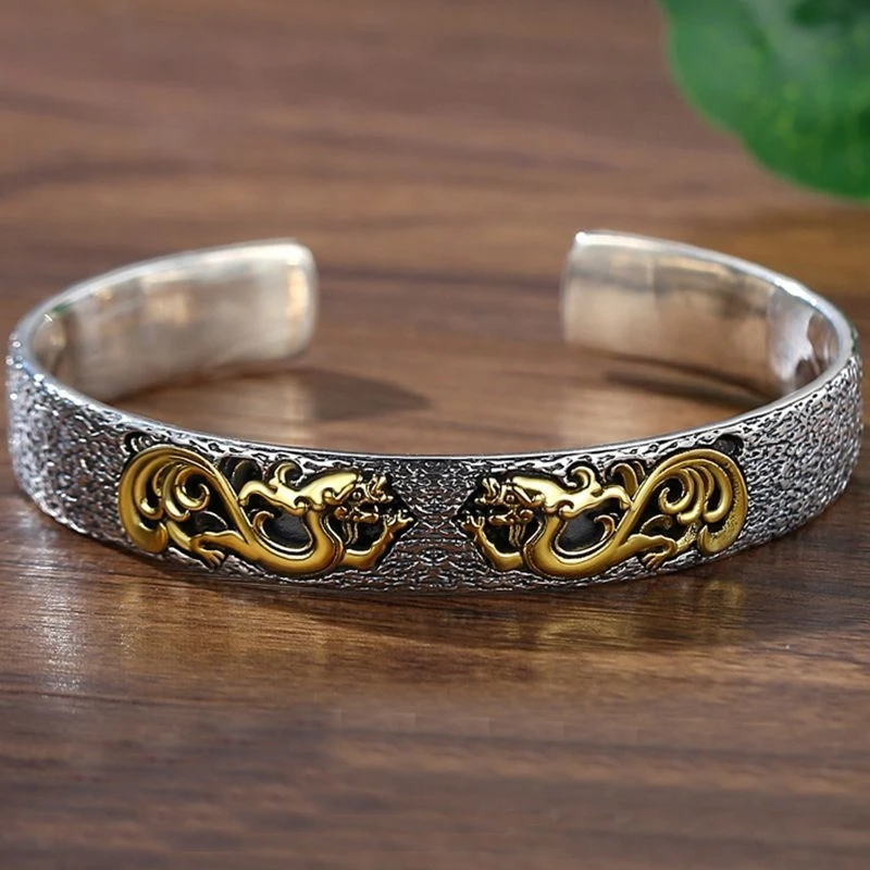 New Arrival Retro Men Bangle Open Size Lucky Collision Wealth Aniaml Pixiu Bangle Male Hand Accessories