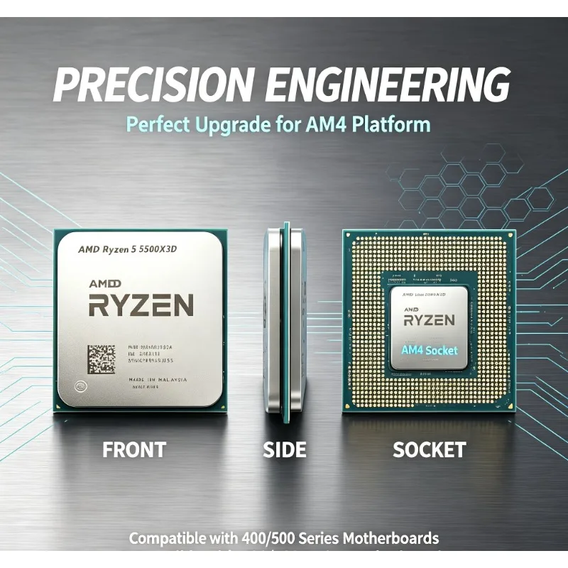 AMD Ryzen 5 5500X3D Replacement Desktop CPU 7NM 105W 3GHz 6C12T Large L3 Cache AM4 Platform Support DDR4 Without Cooler - view 5