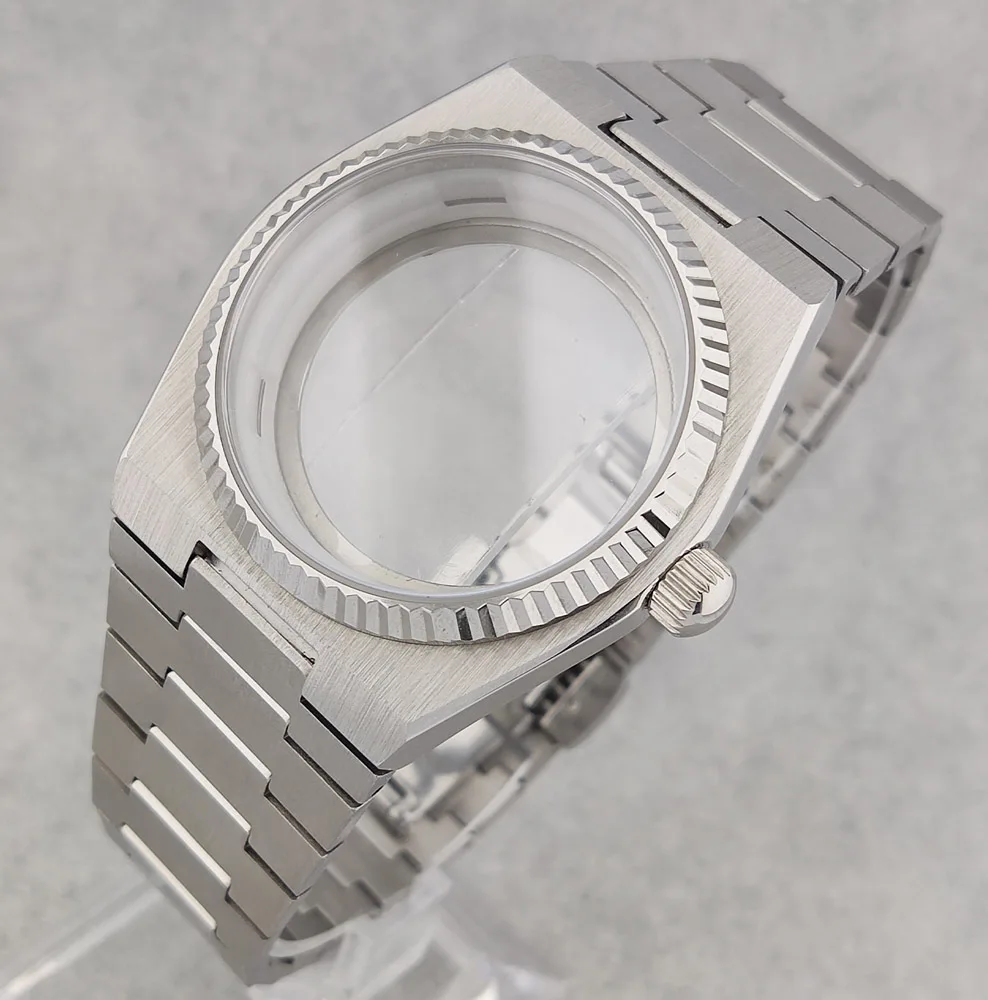 

Корпус для часов из твердой нержавеющей стали 40 мм, корпус NH35, водонепроницаемый корпус из сапфирового стекла, подходит для NH35/NH36, запасные части для часов с механизмом