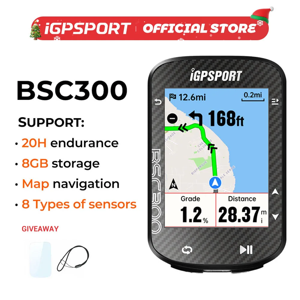 iGPSPORT BSC300 Fahrradcomputer Radfahren Drahtloser Tachometer ANT+ Trittfrequenzgeschwindigkeitssensor Kartennavigation GPS-Fahrradcomputer