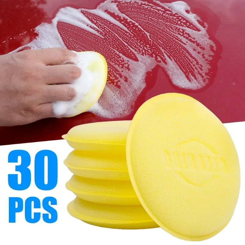 Car Waxing Sponge Pads Circular Edge Pressing Auto Waxing Polishing Cleaning Tool Car Waxing Polish Foam Sponge Applicator Pads