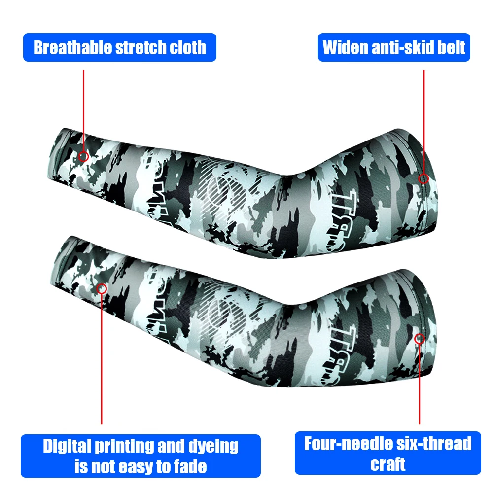 1Pair Ice Silk Cooling Arm Sleeves Anti-UV Sunburn Arm Cover for Running Cycling Driving Hiking Mountaineering Golf Sports