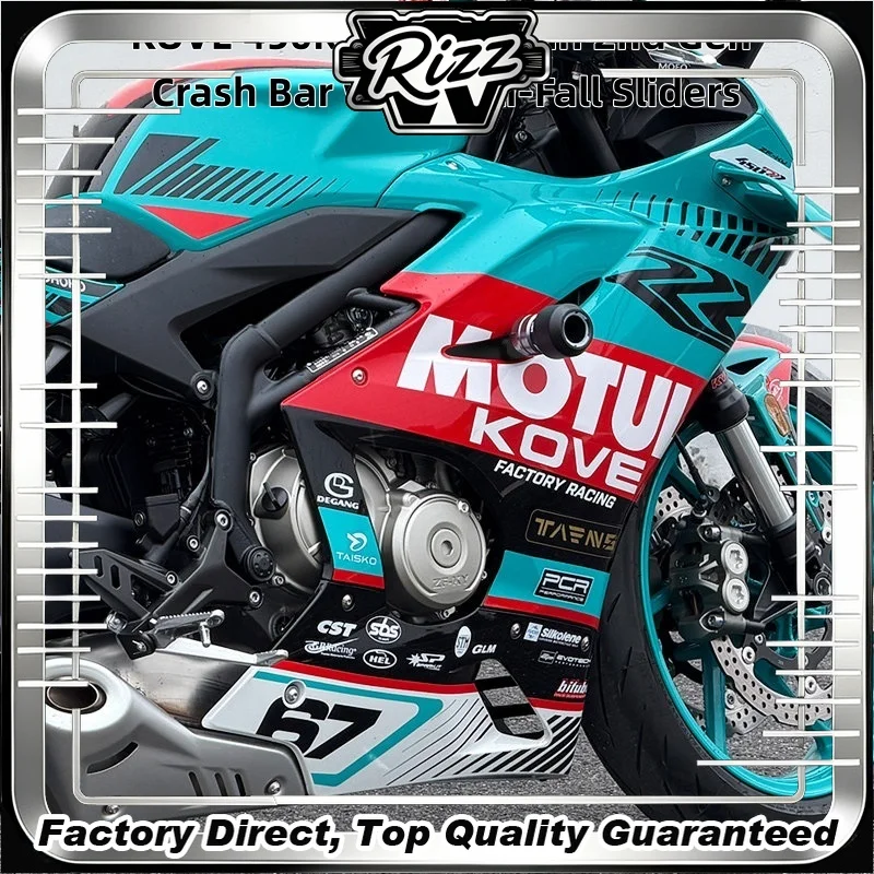 FOR 2026 KOVE450RR Manx 2nd Gen Racing Crash Bar Set Impact-Dissipating Anti-Fall Sliders Reinforced Radiator Mesh WearResistant