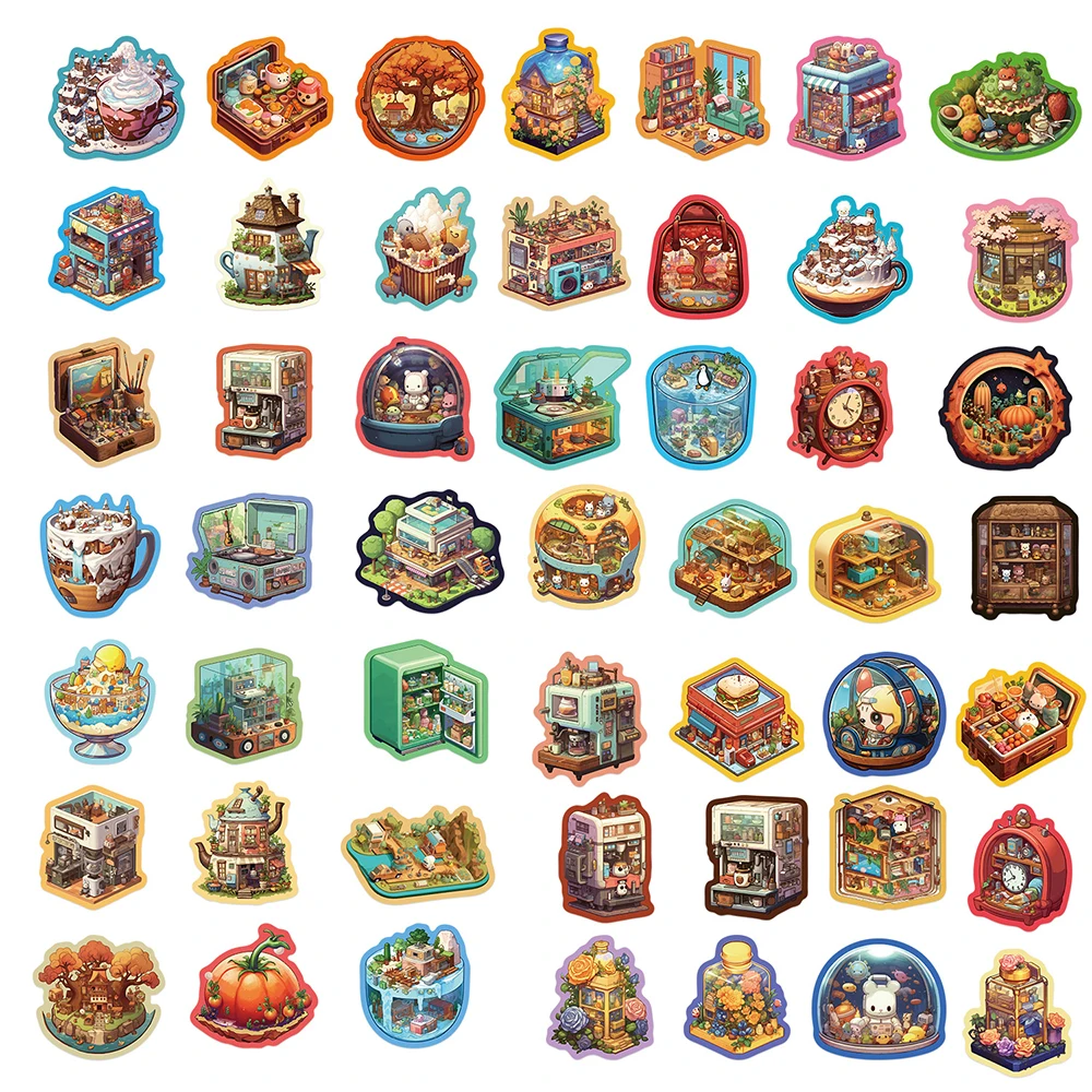 10/30/50pcs Funny Cute 3D World Cartoon Graffiti Stickers Aesthetic Decals Kids Toys Fridge Phone Suitcase Decoration Sticker