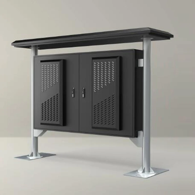 آلة إعلان خارجية ذات مظلة شديدة التحمل قابلة للتخصيص، شاشة لمس مقاومة للماء، لافتات رقمية خارجية