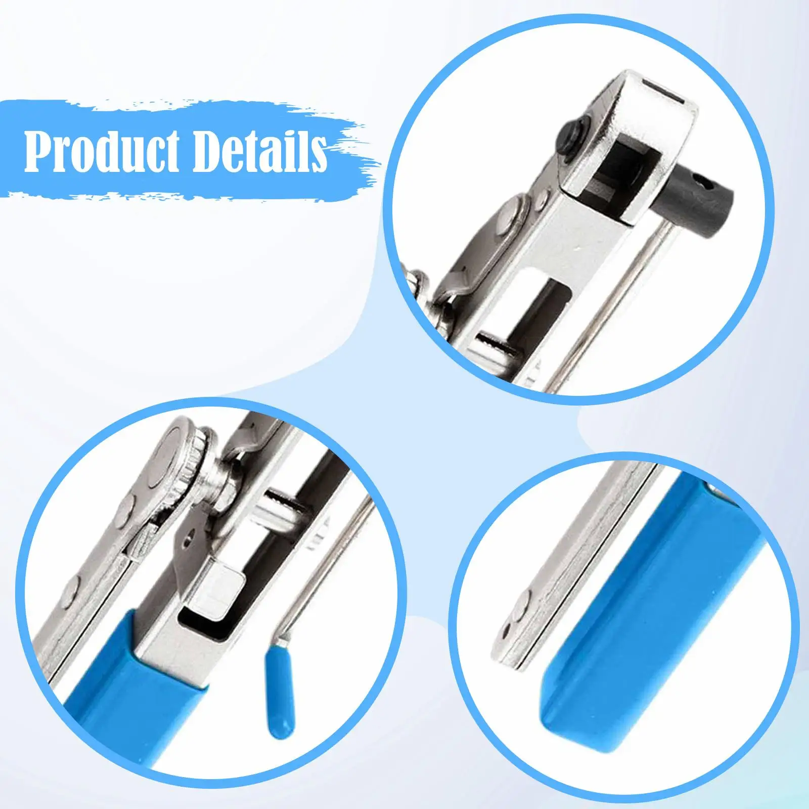 Sturdy CV Joint Boot Clamp Blue and Silver Steel Universal Banding Pliers for Automotive Tension Repair