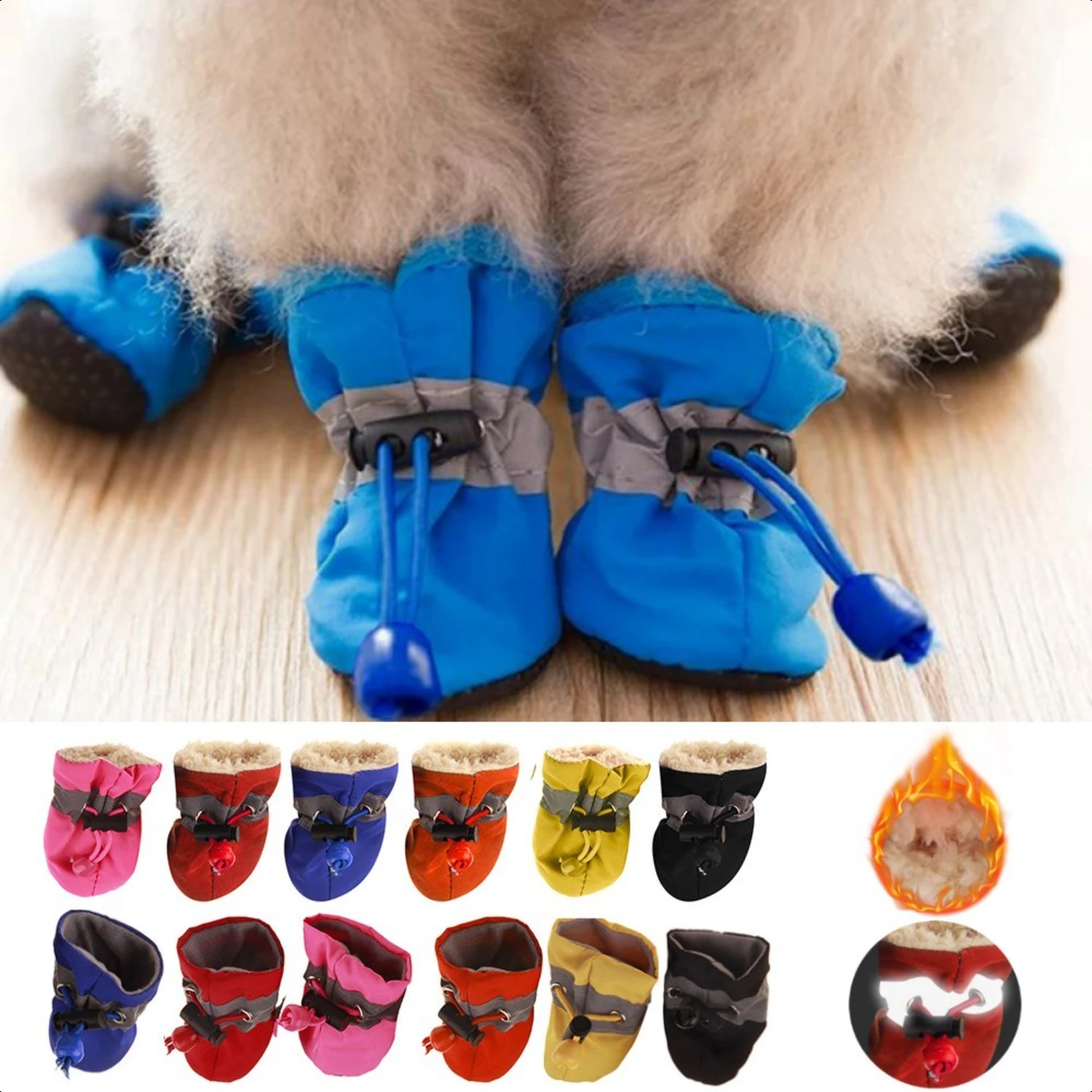 Stay warm and cozy this winter with this ultra-durable and premium 4-piece Luxurious Waterproof Small Dog Boots Bundle. Experien