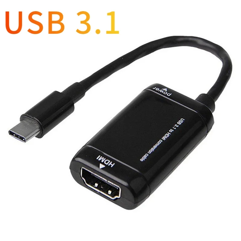 

1pc Black USB-C Type C To HDM1-compatible Adapter USB 3.1 Cable For MHL Android Phone Tablet USB3.1 C To HDM1-compatible Adapter