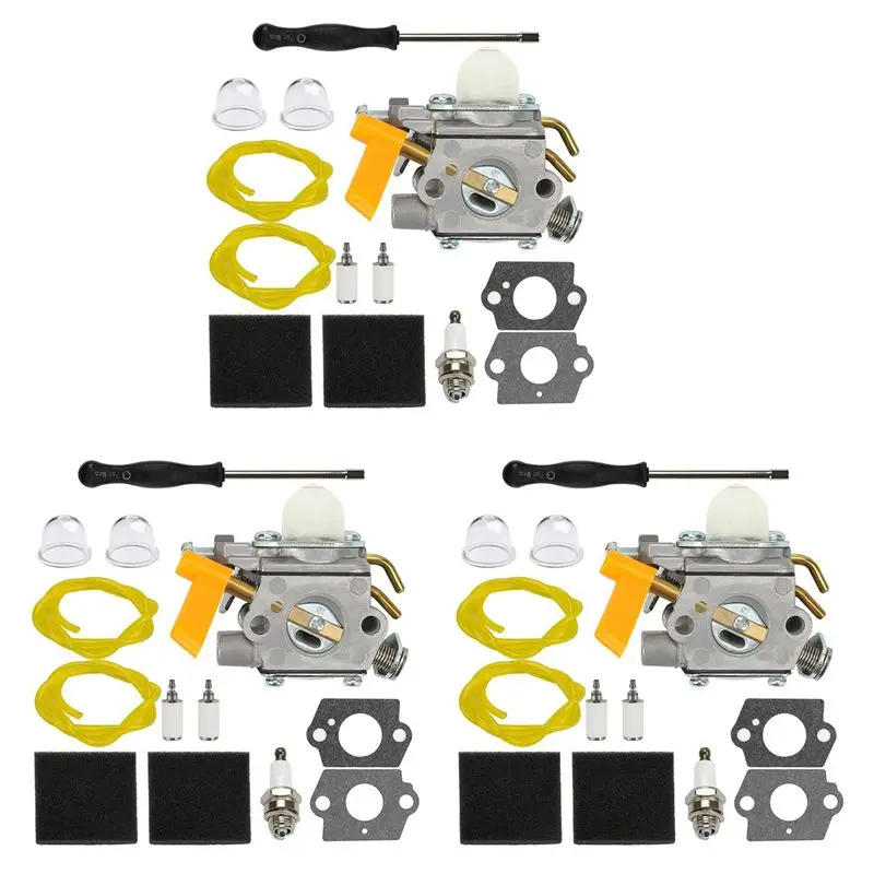 M12K-3X C1U-H60 Carburetor W Tune Up Kit Air Filter For Ryobi Homelite 25Cc 30Cc String Trimmer Brushcutter 985624001