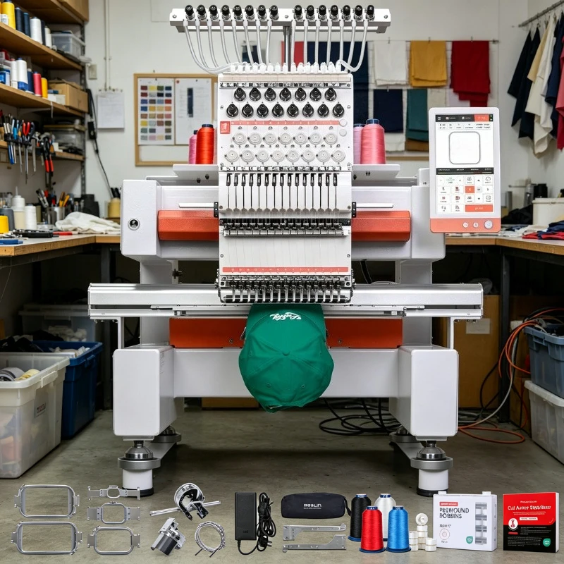 

Commercial Embroidery Machine with 15 Needles Compact Design for Small Shops Embroidery Machine Single Head