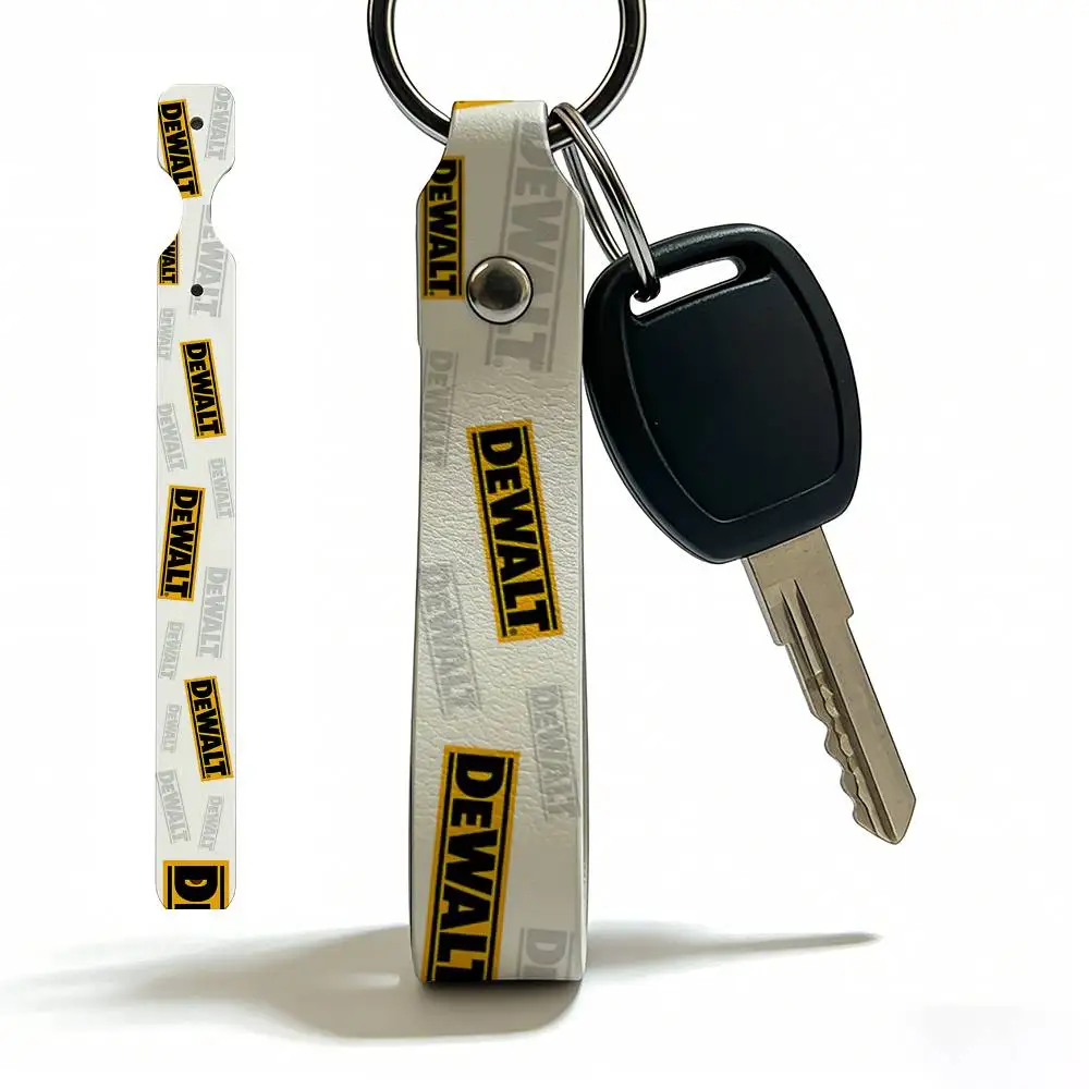

Fashion For Dewalt High Quality PU Leather Moto Keychain Vintage Style Key Pendant For Scooter Motocross