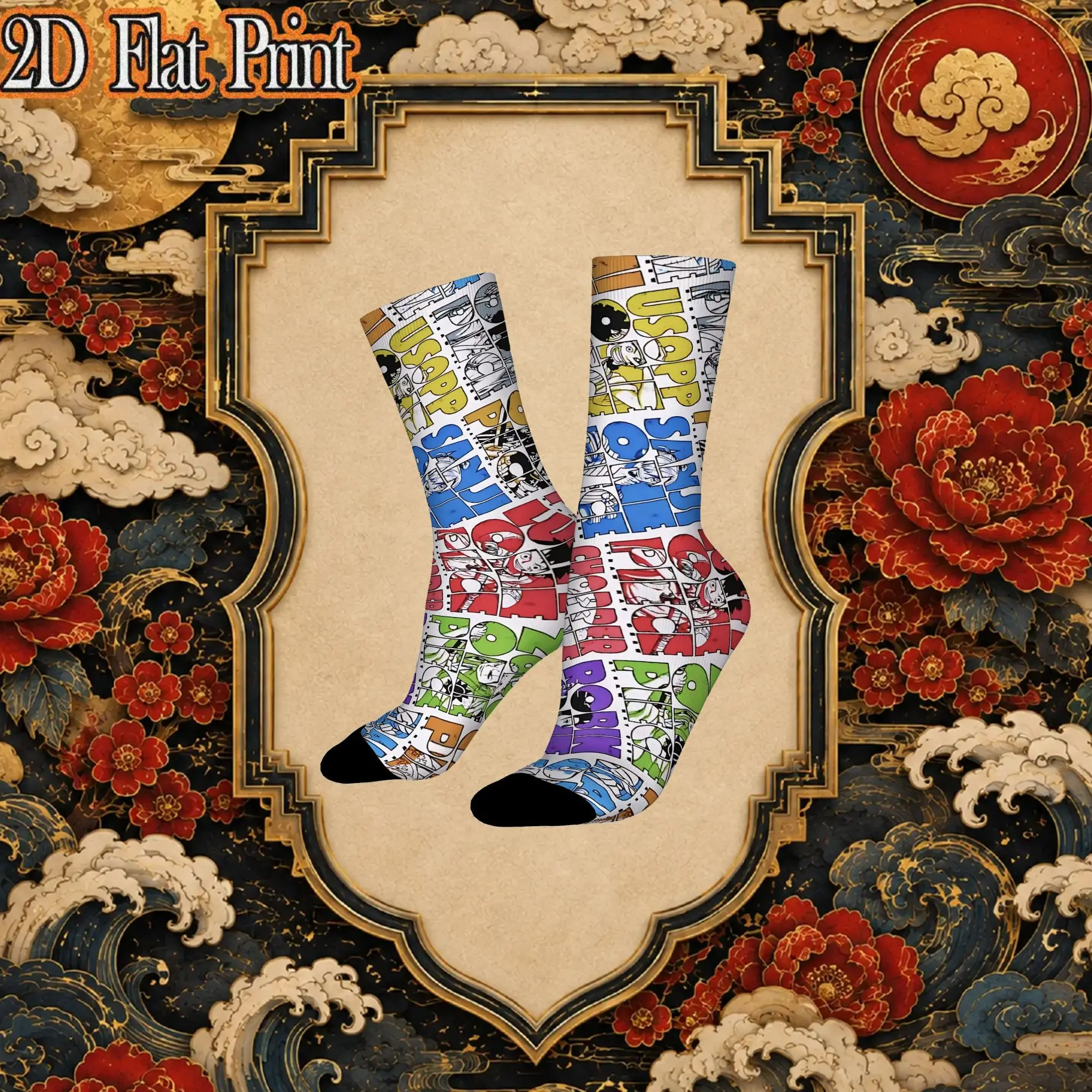 Sport Anime One Pieces Theme Crazy Running Men's compression Socks Unisex items Crew Sock Cycling socks
