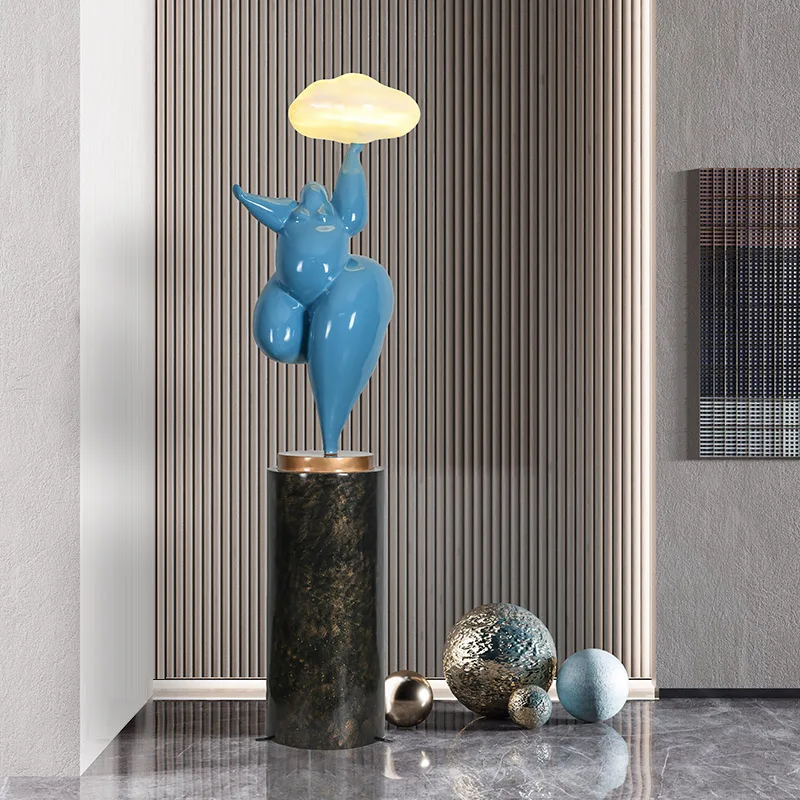 Abstract figure sculpture floor lamp villa light luxury creative entrance decorative art ornament