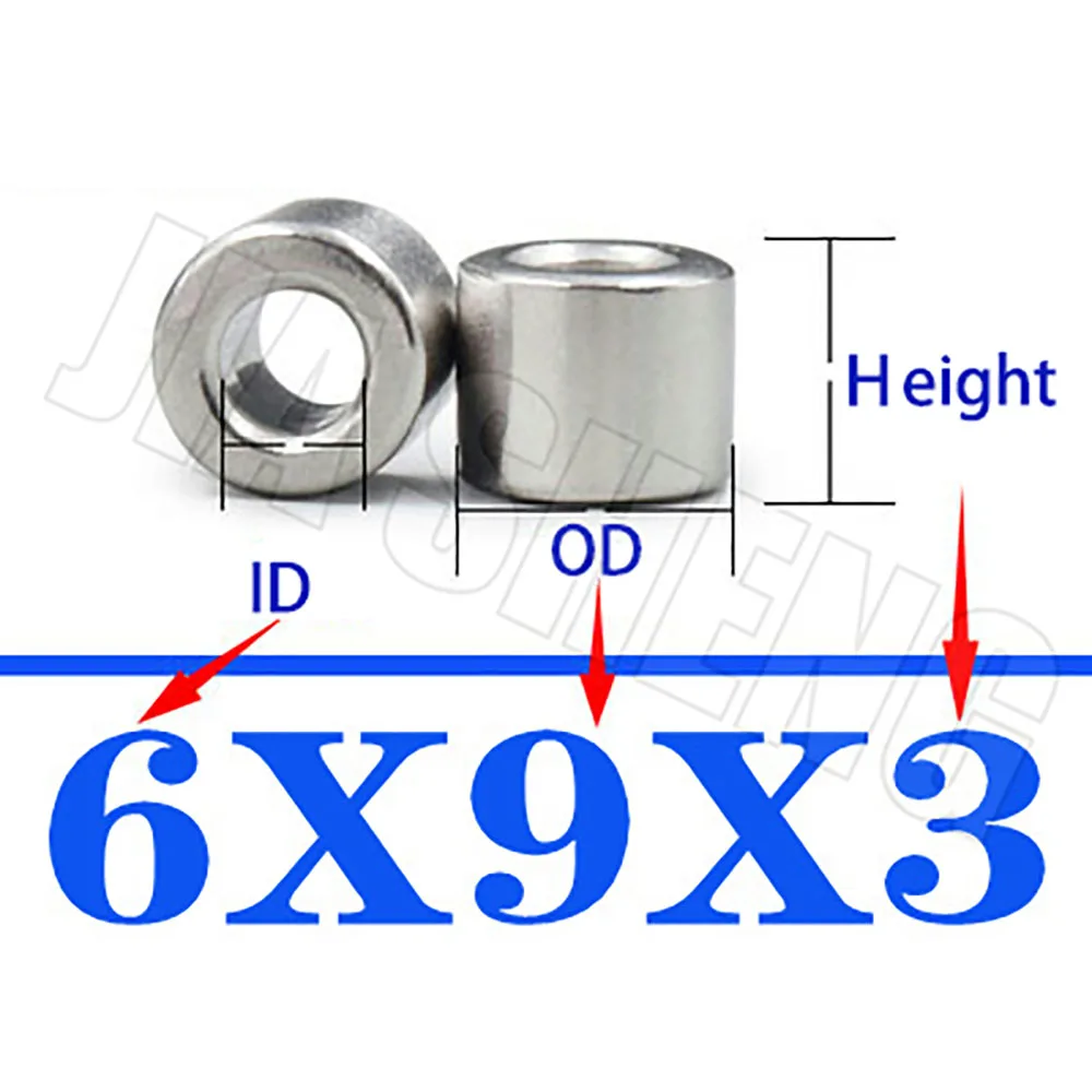 304 스테인리스 스틸 M6 M8 나사 없는 스탠드오프 스페이서 부싱 와셔 원형 중공 가스켓 슬리브 길이 2 3 4 5 6 7 8 9 10 ~ 20mm
