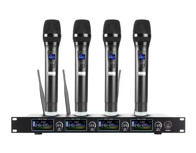 TLF Xtuga  TY01 Professional 4-Channel Wireless Microphone System Cardioid Polar Pattern for Studio Recording and Conferences