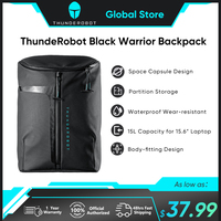 ThundeRobot Black Warrior Backpack 15.6 inch Laptop Backpack Partition Storage Anti-thief Mochila Space Travel Male Bag