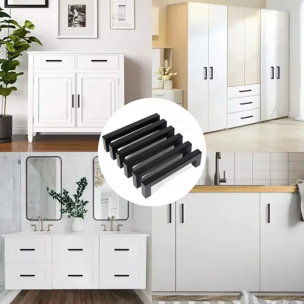 Cabinets, wardrobes, furniture handles, aluminum alloy cabinet door handles, spray painted black