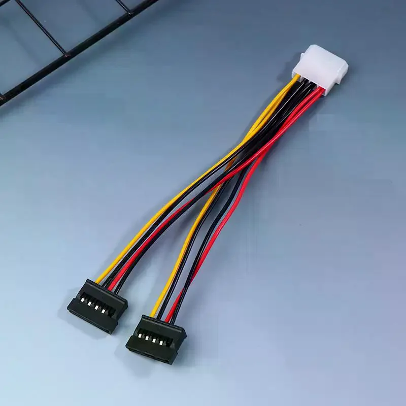 IDE Molex 4 Pin To 2 X SATA Power Cable Serial ATA Y Splitter Hard Driver Dual Extension Cord Adapter Connector