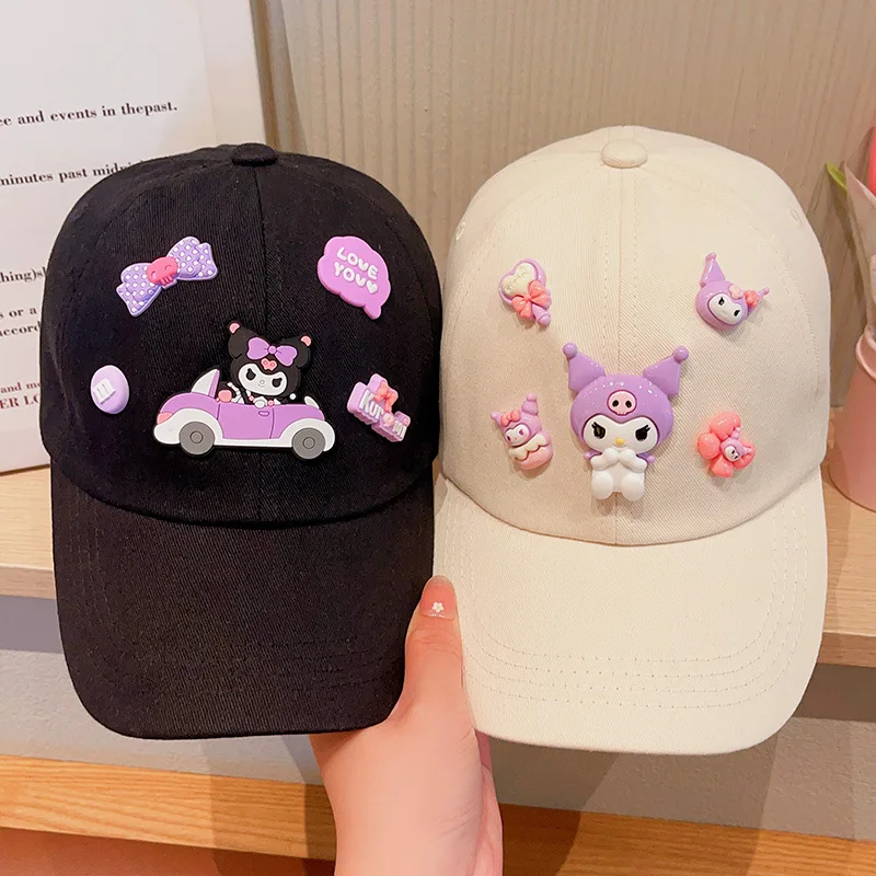 

3-10Years Kawaii Child Cartoon Sanrio Baseball Caps Summer Outdoor Sunproof Sports Hats Kid Girls Boys Kuromi Caps