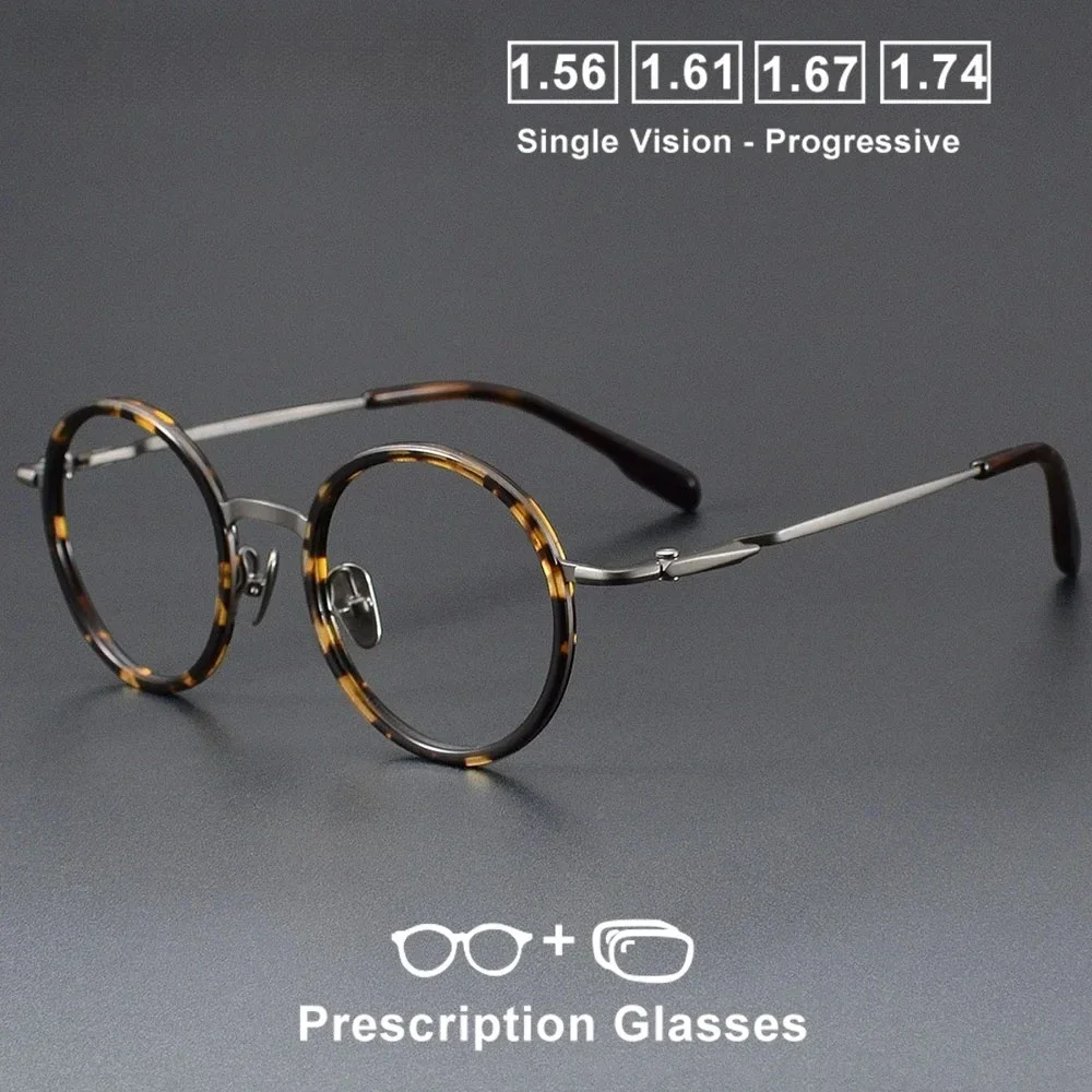 

KIZN Acetate Titanium Round Prescription Glasses Eyewear Frames Myopia Customize Progressive Multifocal Optical Spectacles