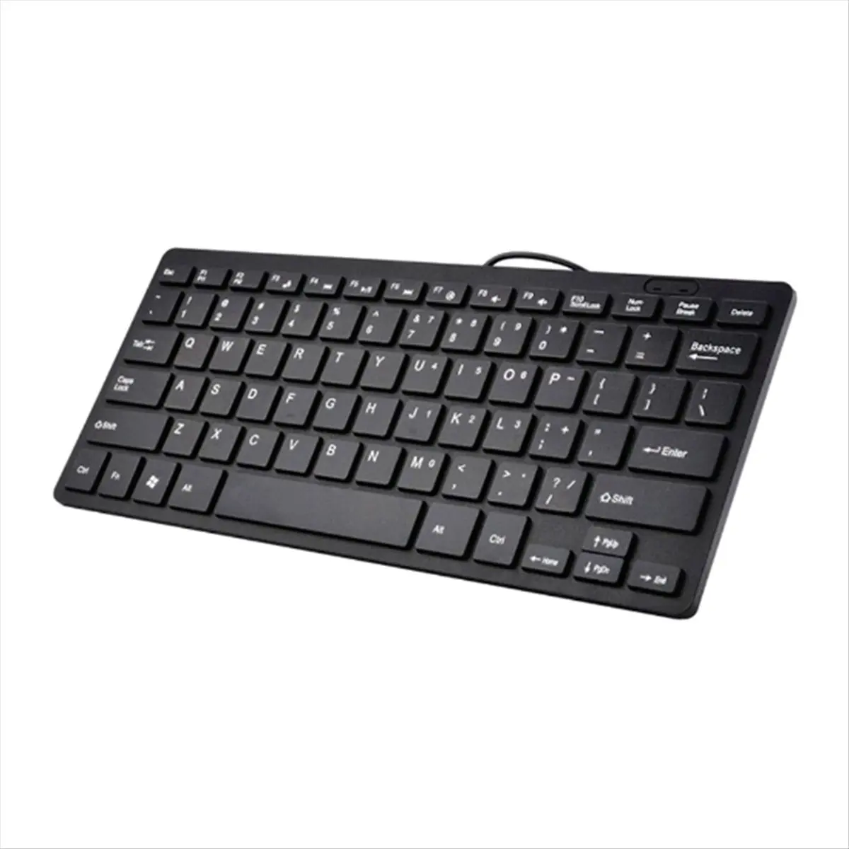A64I Compact Wired Keyboard USB - Ultra-Thin Keyboard for PC Mini Gaming Keyboard Black