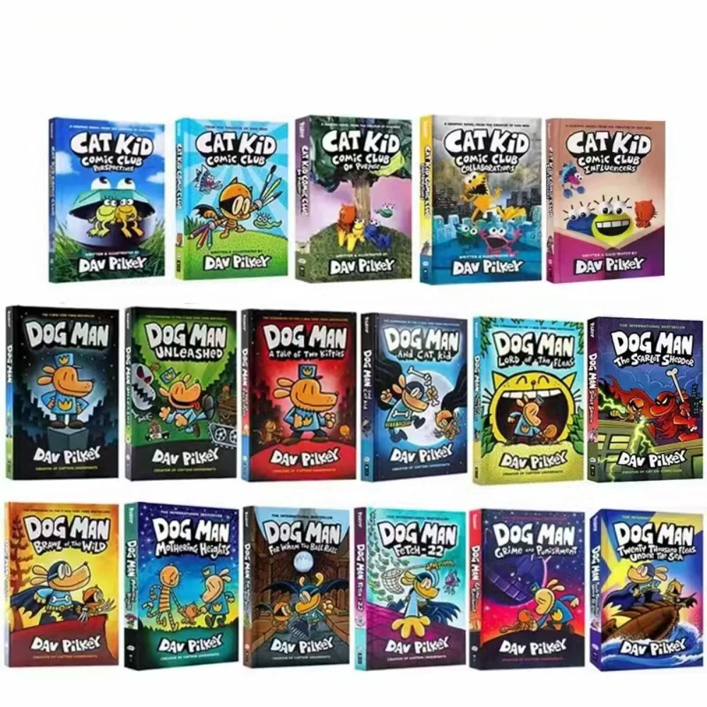 

Random 1Book Original Popular Comic Books The Adventures of Dog Man 8 Dav Pilkey Dogman English Novel Book for Children