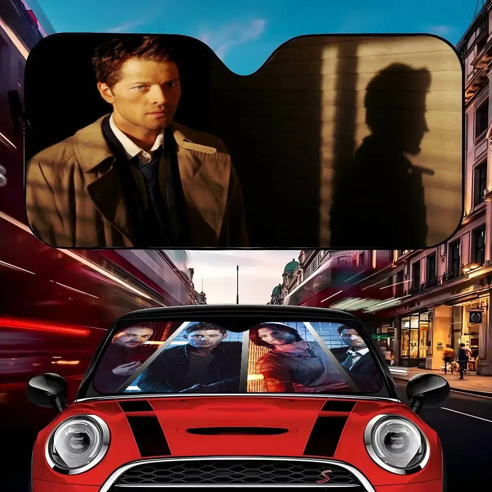 ฟิล์มกันแดดลายสก็อต 3 มิติ สำหรับติดกระจกหน้ารถยนต์ ลายคลาสสิกจากภาพยนตร์ S-Supernatural ของขวัญแปลกใหม่ ป้องกันแสงแดด