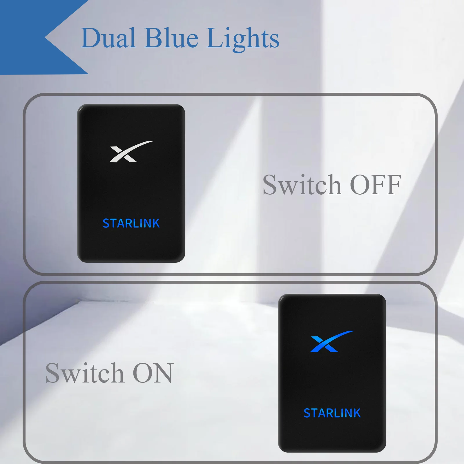12V Blue LED Push Button Switch for Starlink Dish Antenna Control | Compatible with Toyota Tundra, 4Runner, RAV4, Land Cruiser