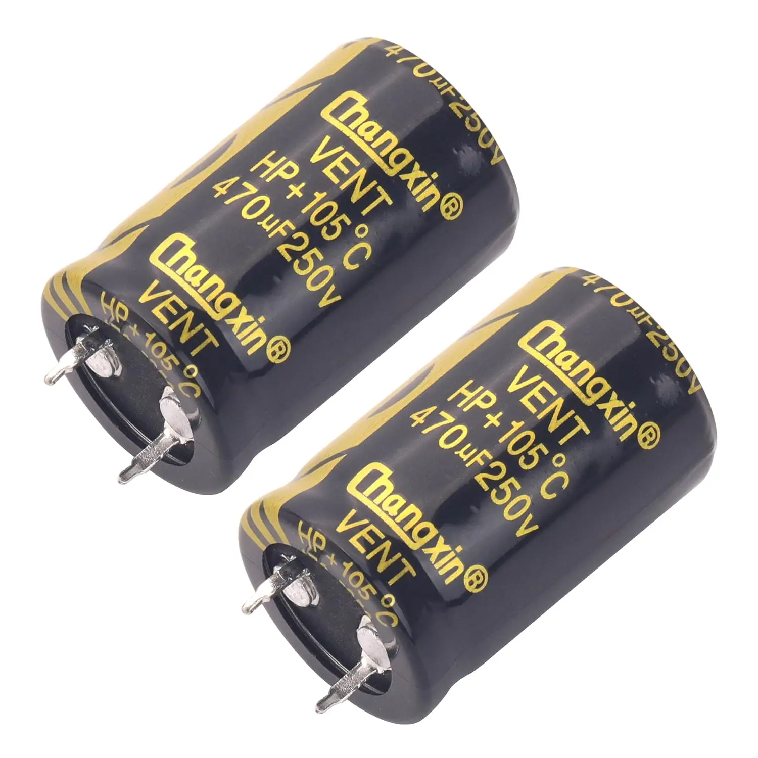 2Pcs 250V 470UF Electrolytic Capacitors Snap in Electrolytic Capacitor 22x35mm(0.87x1.38in) Long Life