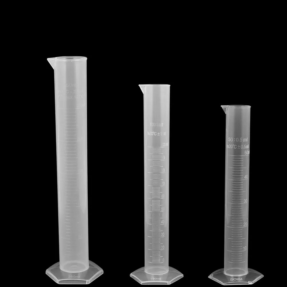 2pcs Graduated Cylinder Premium Plastic Measuring Cup Scale Laboratory Experiments Chemistry Mixing