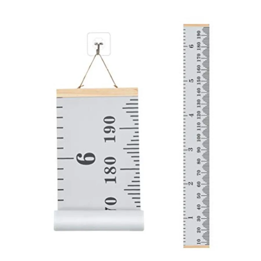 

Baby growth chart for wall use PVC material white color easy-to-read measurement markings and hanging design