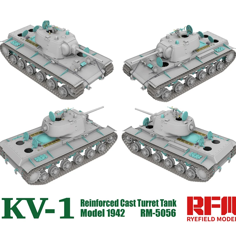 RFM KV-1 برج مصبوب معزز mod.1942 نموذج حقل الجاودار RM-5056 1:35 نموذج الخزان 1/35