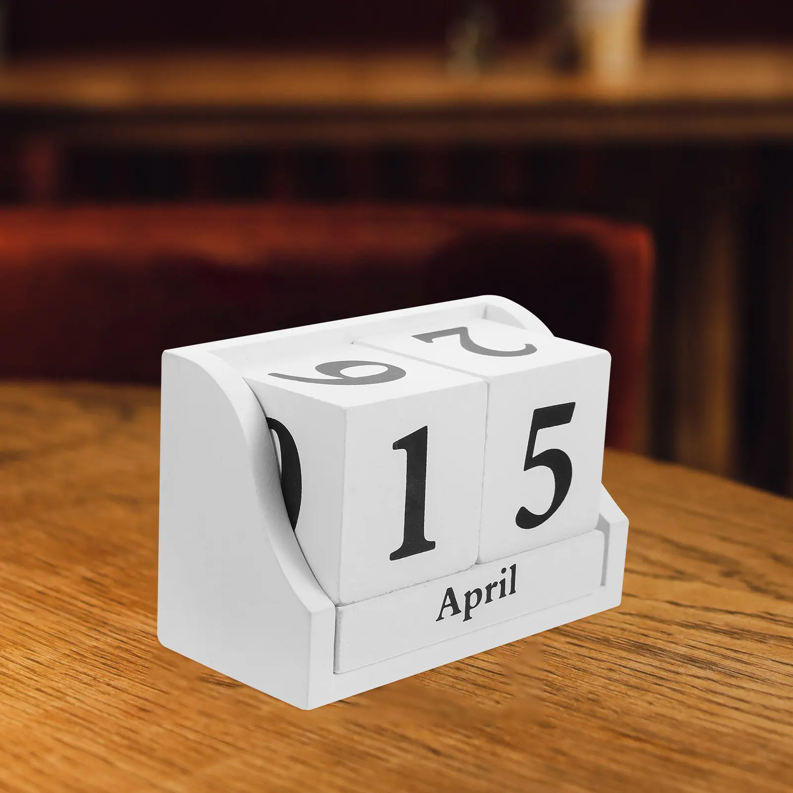 

Wooden Calendar Block Classic Desk Perpetual Calendar Smooth Edges Month Date Display Reusable Desktop Decor Chic Desktop Decor
