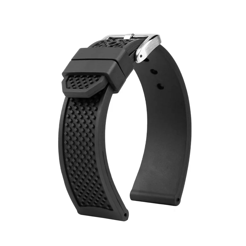 High Quality FluoroRubber Silicone Watch Band Waterproof Replace For Cartier Strap CALIBRE W7100055/WGCA0010 WSCA0006 Bracelet