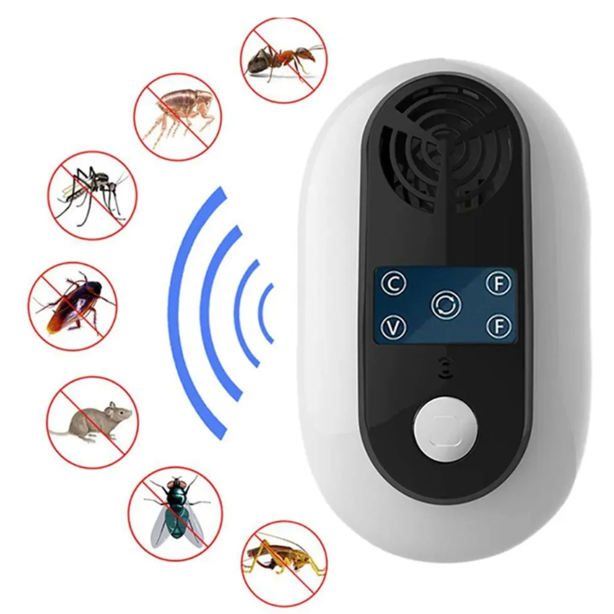 Repelente electrónico de ratas, dispositivo de Control para mosquitos, insectos, arañas, roedores, enchufe estadounidense