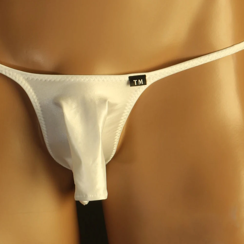 

G-String Men Sexy Briefs Jock Strap Lingerie Gay Ice Silk Low-Rise Soild Color Stretchy S~2XL T-Back Underpants