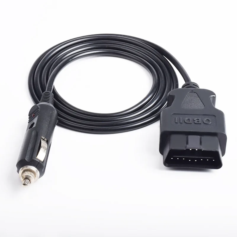 Nowe złącze męskie OBD2 kabel zasilający 16Pin do zapalniczka samochodowa 12V źródło prądu stałego OBD 2 dla wideorejestrator samochodowy GPS HUD