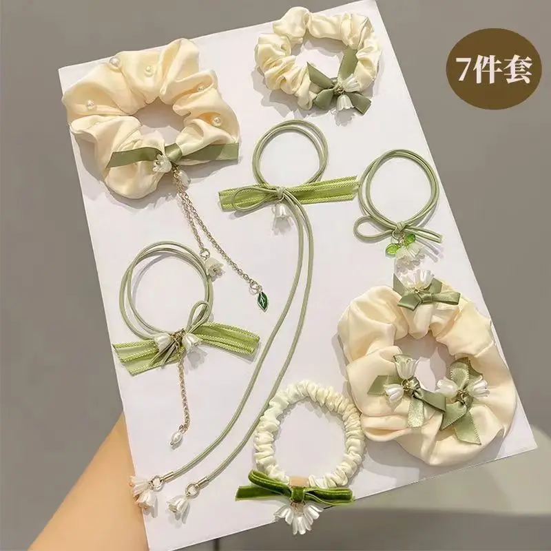 Rubber band hair ring, high elastic durable head rope lily of the valley hair ornament