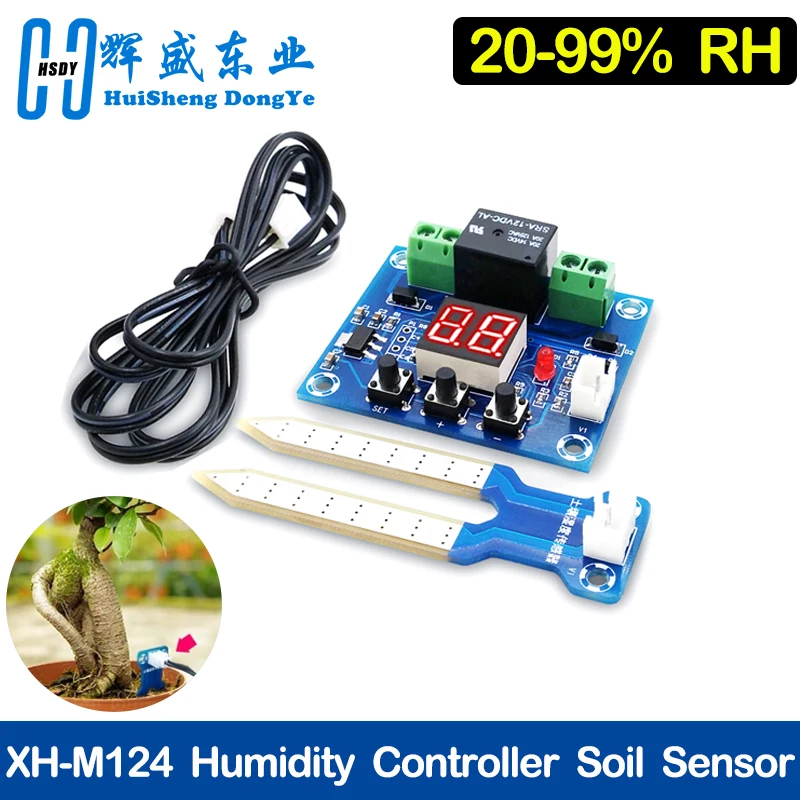 XH-M214 12V Soil Humidity Sensor Controller Irrigation System Automatic Watering Module Digital Display